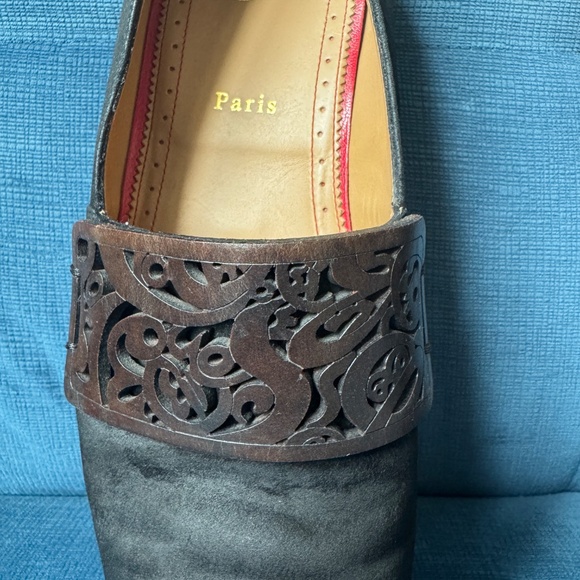 Christian Louboutin Black Suede Loafers - Picture 3 of 8